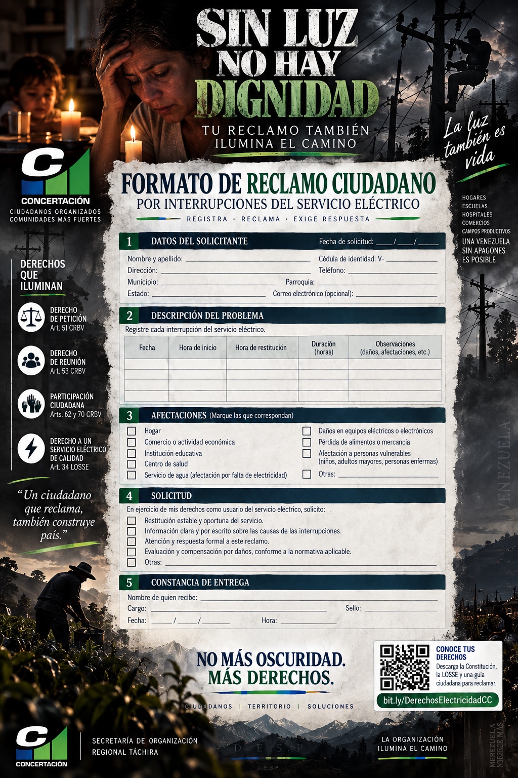 Campaña ciudadana por un servicio eléctrico digno